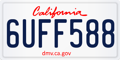 CA license plate 6UFF588
