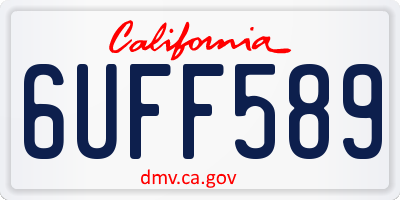 CA license plate 6UFF589