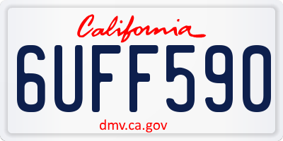 CA license plate 6UFF590