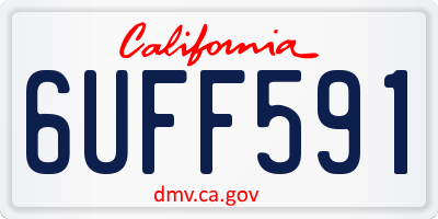 CA license plate 6UFF591