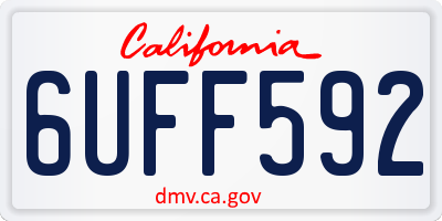 CA license plate 6UFF592