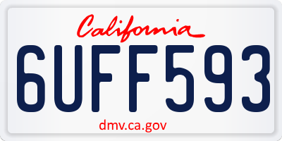 CA license plate 6UFF593