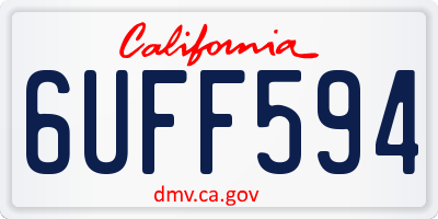 CA license plate 6UFF594