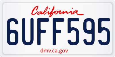 CA license plate 6UFF595