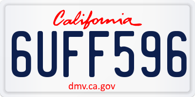 CA license plate 6UFF596