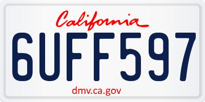 CA license plate 6UFF597
