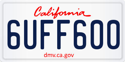 CA license plate 6UFF600