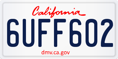 CA license plate 6UFF602