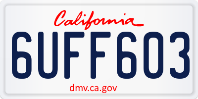 CA license plate 6UFF603