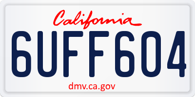 CA license plate 6UFF604