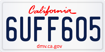 CA license plate 6UFF605