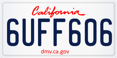 CA license plate 6UFF606