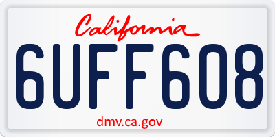 CA license plate 6UFF608