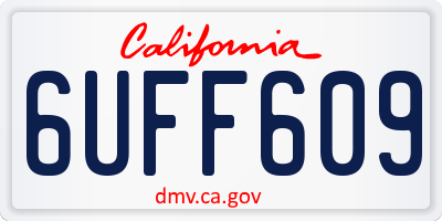 CA license plate 6UFF609