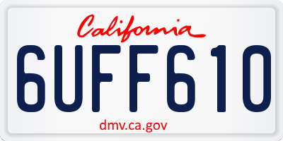 CA license plate 6UFF610