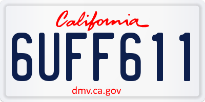 CA license plate 6UFF611