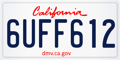 CA license plate 6UFF612