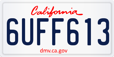 CA license plate 6UFF613