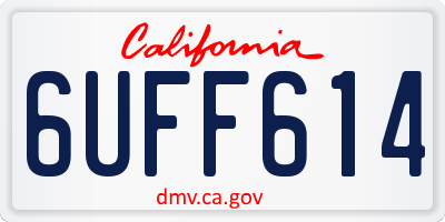 CA license plate 6UFF614