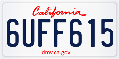 CA license plate 6UFF615