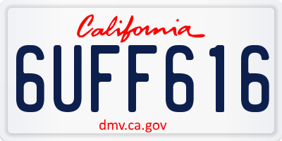CA license plate 6UFF616