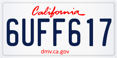 CA license plate 6UFF617