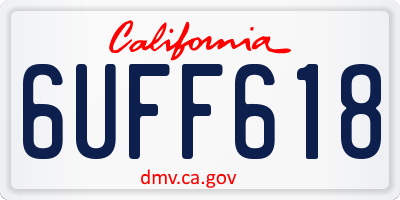 CA license plate 6UFF618