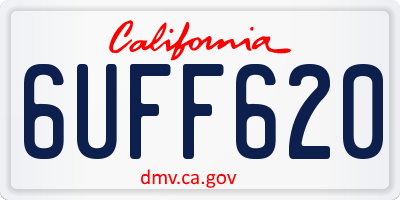 CA license plate 6UFF620