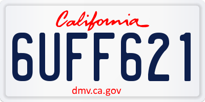 CA license plate 6UFF621