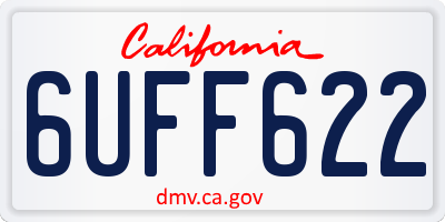 CA license plate 6UFF622