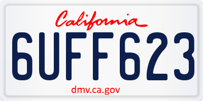 CA license plate 6UFF623