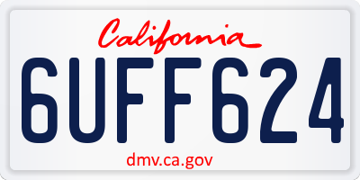 CA license plate 6UFF624
