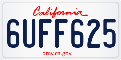 CA license plate 6UFF625