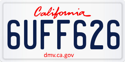CA license plate 6UFF626