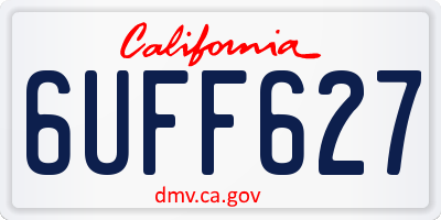 CA license plate 6UFF627