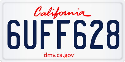 CA license plate 6UFF628