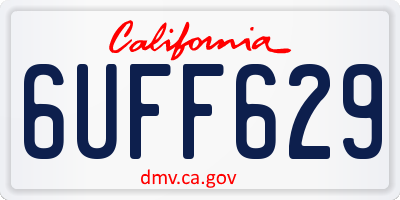 CA license plate 6UFF629