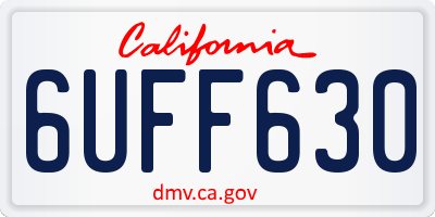 CA license plate 6UFF630