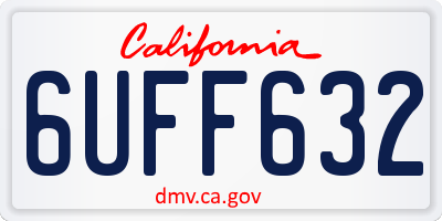 CA license plate 6UFF632