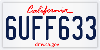 CA license plate 6UFF633