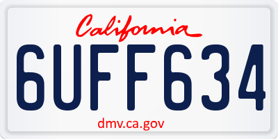 CA license plate 6UFF634