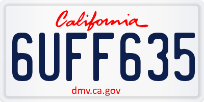 CA license plate 6UFF635