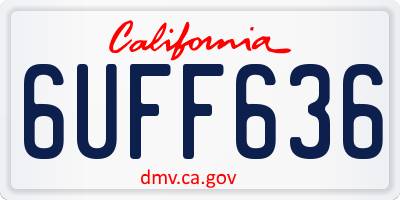 CA license plate 6UFF636