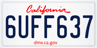 CA license plate 6UFF637