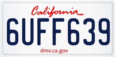 CA license plate 6UFF639