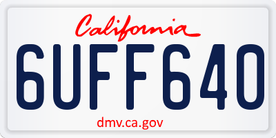 CA license plate 6UFF640