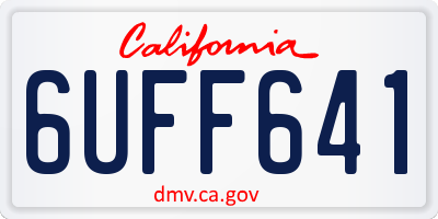 CA license plate 6UFF641