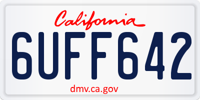 CA license plate 6UFF642