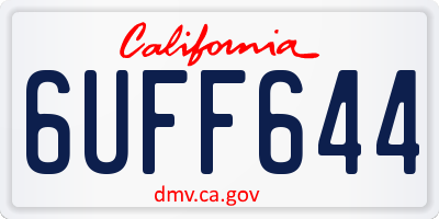CA license plate 6UFF644