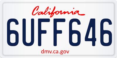 CA license plate 6UFF646